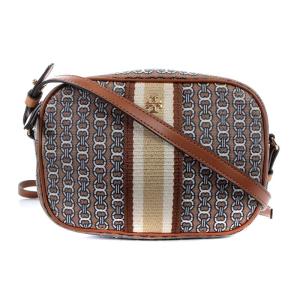 ジェミニリンク ショルダーバッグ 茶 ブラウン 白 ホワイト