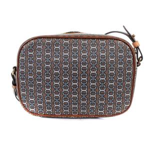 TORY BURCH ジェミニリンク ショルダーバッグ 茶 ブラウン 白 ホワイト