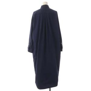 TICCA ストライプシャツワンピース ロング フレア 長袖 ステンカラー F ネイビー ブラック