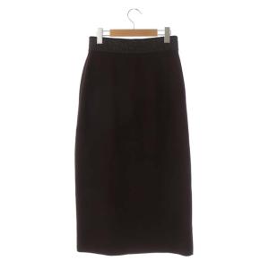 ANAYI 20AW リブニットタイトスカート ミモレ丈 ラメ 38 ダークブラウン