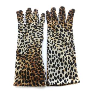 D&G 手袋 ウール レオパード ヒョウ柄 L 茶色 ブラウン