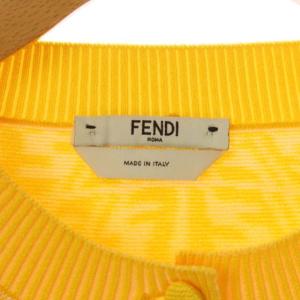 FENDI FZC882AGF1 FF Fish Eye Ribbed カーディガン 42 黄