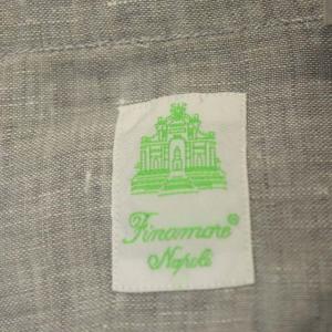 Finamore リネン シャツ ブラウス 長袖 前開き 38 ライトグレー