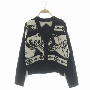 クリケティス ショートカーディガン カシミヤ 36 ブラック オフホワイト