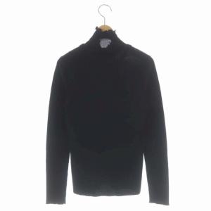 GIORGIO ARMANI フリルハイネックウールカシミヤニット セーター 長袖 プルオーバー 38 黒 ブラック 6ZAMB4