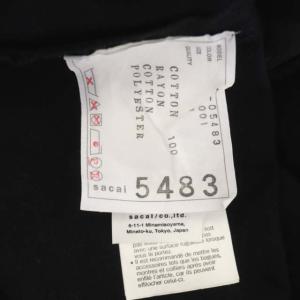 sacai 21SS Cotton Jersey Pullove プルオーバー カットソー 半袖 ワイド リブ切替 1 黒 白 ブラック