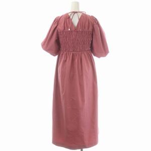 Diagram GRACE CONTINENTAL 22AW シャーリングワンピース ロング 五分袖 パフスリーブ ギャザー 36 ダスティピンク