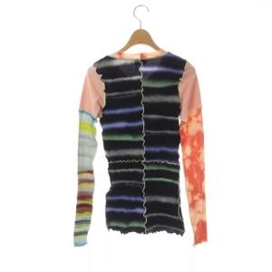 DIESEL 総柄リブトップス カットソー クルーネック 長袖 プルオーバー L マルチカラー