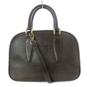 ハンドバッグ ショルダーバッグ 2way レザー ダークブラウン