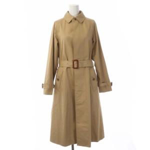トレンチコート スプリングコート ロング 総裏地 比翼仕立て ベルト付き 38 ベージュ