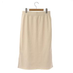 ADORE 22AW ドライストレッチタイトスカート ニット ロング サイドスリット 38 アイボリー