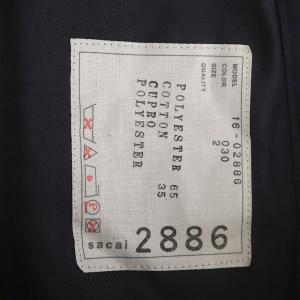 sacai ベルト付きステッチワークバイカラーシャツワンピース 膝丈 長袖 2 グリーン ネイビー