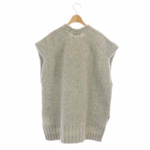 ATON 22AW WOOL MOLE クルーネックベスト ニット プルオーバー 02 グレー