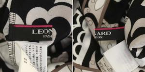 LEONARD FASHION ノースリーブ 総柄 ワンピース ひざ丈 38 モカ ブラック ホワイト