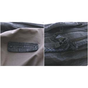 BOTTEGA VENETA ボストンバッグ 2WAY レザー 南京錠付き バイカラー ブラック