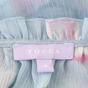 TOCCA 20SS Summer Print Pleats ドレス ワンピース ノースリーブ プリーツ フレア ロング 半柄 4 水色