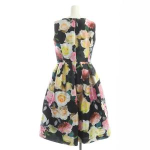 TO BE CHIC 花柄プリントワンピース フレア ノースリーブ ミモレ丈 40 マルチカラー