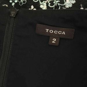 TOCCA 18AW GYPSY DEEP ROSE ドレス ワンピース ロング 半袖 クローバー柄 刺繍 フレア 2 黒 白 ミント