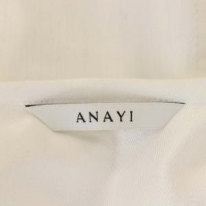 ANAYI コットン ノーカラー ジャケット 薄手 34 白 ホワイト