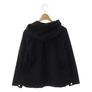 ANAYI ナイロン フードジャケット ブルゾン ジップアップ 34 ブラック