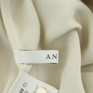 ANAYI サテンワンタック ブラウス 長袖 36 ライトベージュ