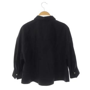 ANAYI 21SS ストレッチブロードソデボリュームブラウス シャツ 長袖 36 黒 ブラック
