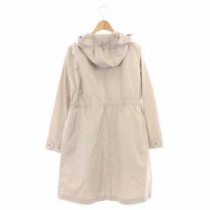 ANAYI ライナー付き ウエストギャザーフードコート スプリングコート ジップアップ 34 ライトグレージュ
