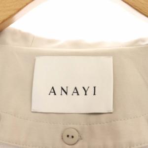 ANAYI ライナー付き ウエストギャザーフードコート スプリングコート ジップアップ 34 ライトグレージュ