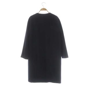 ANAYI 21AW メルトンクルーコート ノーカラー 36 ネイビー