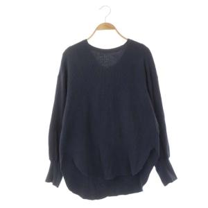 ワッフル ロンT カットソー 長袖 プルオーバー ネイビー