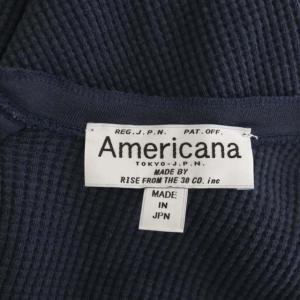 AMERICANA ワッフル ロンT カットソー 長袖 プルオーバー ネイビー