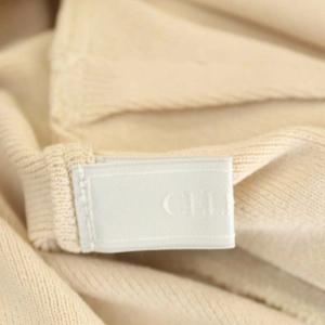 CELFORD ワンピース ニット ロング フレア フレンチスリーブ ボートネック ドット 36 ベージュ 黒 ブラック