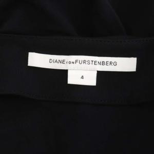 DIANE von FURSTENBERG ラップワンピース 星柄 膝丈 七分袖 4 ブラック ブラウン