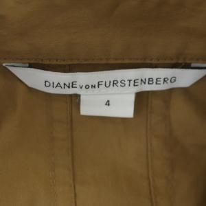 DIANE von FURSTENBERG ラップワンピース 半袖 フレア ミニ ウエストリボン 4 茶 ブラウン