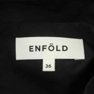 ENFOLD シャツ ブラウス 七分袖 バルーンスリーブ ソフトタイプライター ボートネック 36 ブラック