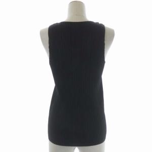 PLEATS PLEASE ISSEY MIYAKE イッセイミヤケ ノースリーブカットソー Uネック プルオーバー 3 黒 ブラック