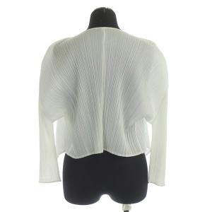 PLEATS PLEASE ISSEY MIYAKE プリーツカーディガン 七分袖 3 ホワイト