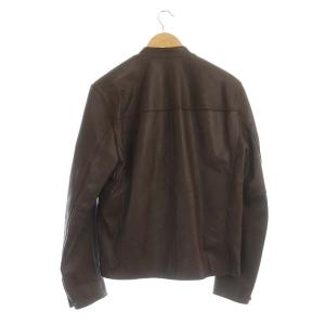 COACH F87432 ラムレザー シングルライダースジャケット ジップアップ S ブラウン