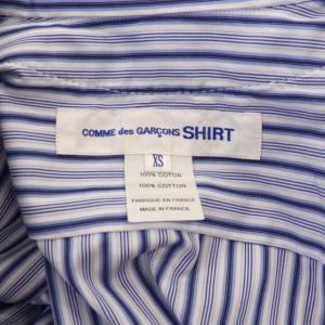 COMME des GARCONS SHIRT ストライプトレンチシャツワンピース XS ブルー