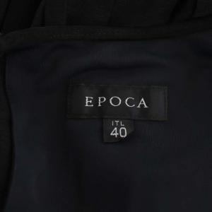 EPOCA プリーツワンピース ノースリーブ 膝丈 ラウンドネック ブラック