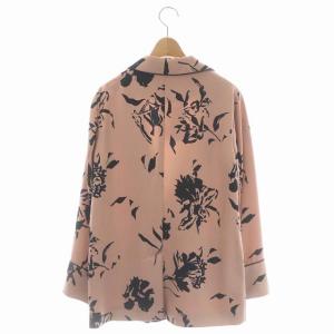 MAX&CO. 1Bテーラードジャケット 薄手 総柄 42 ピンクベージュ 黒 ブラック