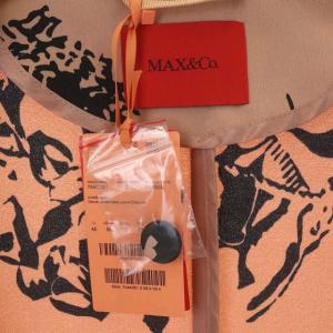 MAX&CO. 1Bテーラードジャケット 薄手 総柄 42 ピンクベージュ 黒 ブラック