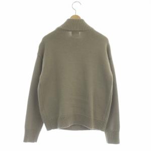 Ameri VINTAGE FUR BRAID CABLE KNIT ニット セーター フェイクファー 長袖 グレージュ