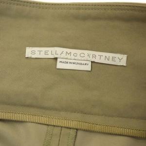 STELLA McCARTNEY ハイウエスト ワイドパンツ テーパード ジッパーフライ リボンベルト付き 40 ライトカーキ 566438