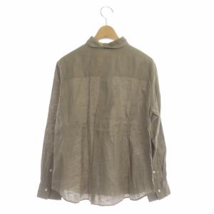 Plage 21SS コンパクトリネンシャツ 長袖 36 ベージュ グレージュ