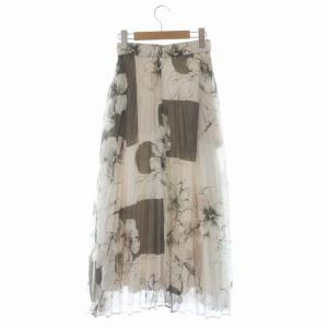 Ameri VINTAGE 20AW HOLLY VINTAGE PLEATS SKIRT スカート ロング プリーツ フレア S アイボリー グレー