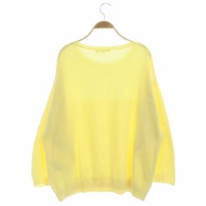 23区 vingt-trois 22SS クルーネックプルオーバー ニット カットソー 長袖 46 黄色 イエロー