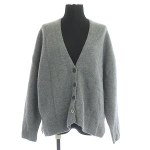 ウールカシミヤワイドVネックカーディガン ニット 長袖 グレー