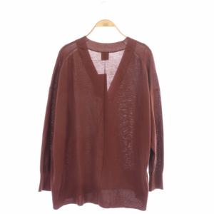 Spick&Span 22SS ICECOTTON BIGカーディガン ニット 長袖 Vネック F 茶色 ブラウン
