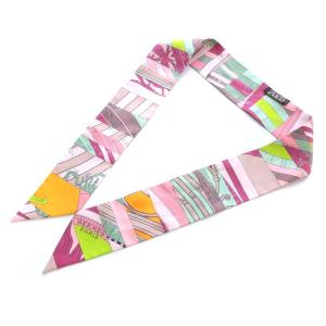 ツイリー スカーフ Astrologie Nouvelle 新たなる占星術 シルク コーラル ヴェール ローズ ピンク